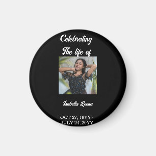 Simple Celebration of Life Funeral Memorial Photo Magnet