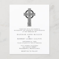 Simple Celtic Cross Wedding Invitation