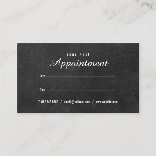 Simple Chalkboard Appointment Reminder Card (Front)