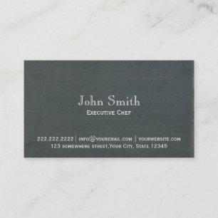 Simple Chalkboard Background Chef Business Card