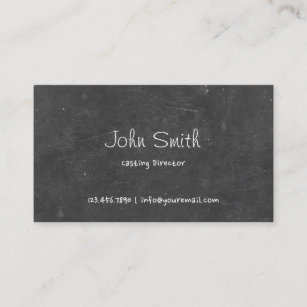 Simple Chalkboard Casting Director Business Card