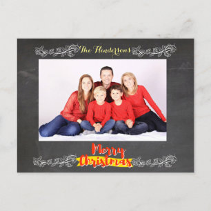 Simple Chalkboard Christmas Holiday Postcard