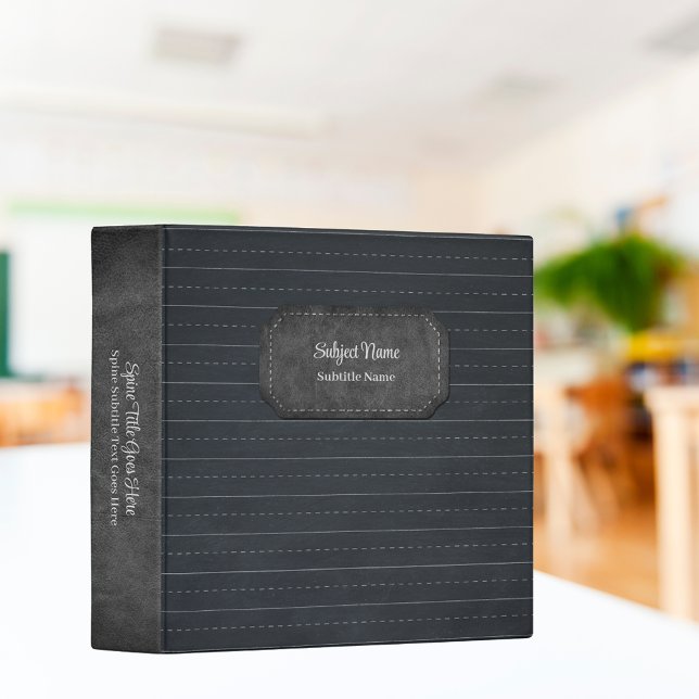 Simple Chalkboard Lines with Faux Leather Trim Binder (Creator Uploaded)
