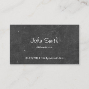 Simple Chalkboard Mathematician Business Card