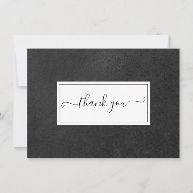 Simple Chalkboard Script Thank You Card (Front)