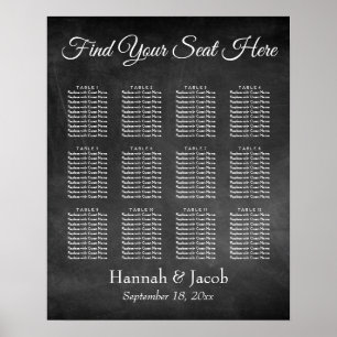 Simple Chalkboard Wedding Reception Seating Chart