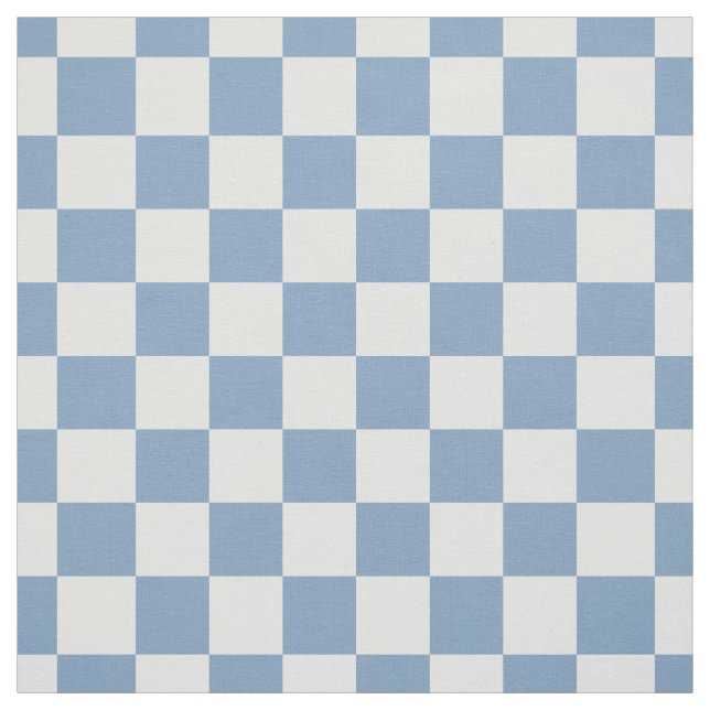 Simple Chambray Blue Gingham Check Quilting Fabric (Swatch)
