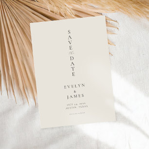 Simple Champagne Minimalist Chic Wedding Save The Date