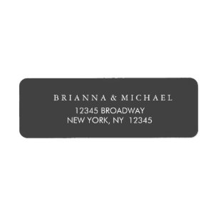 Simple Charcoal and White Return Address