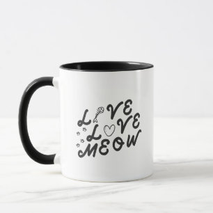 Simple Charm Love Love Meow Cute Fishbone Mug