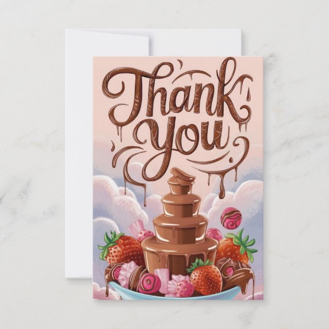 Simple Charming Chocolate thank you card (Front)