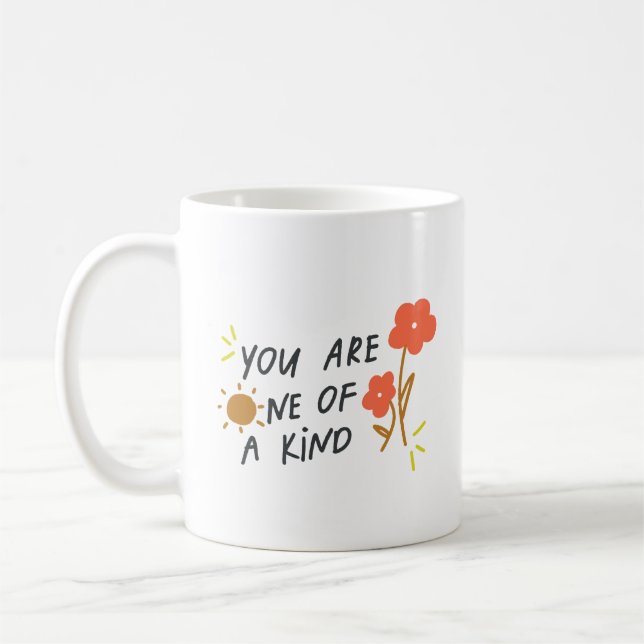 Simple Charming Playful Handwritten Cheerfull Sun Coffee Mug (Left)