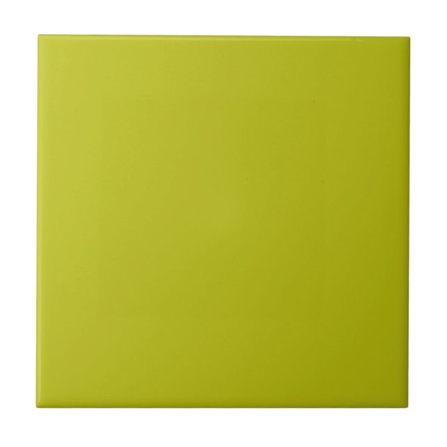 Simple Chartreuse Green Solid Plain Color Tile (Front)