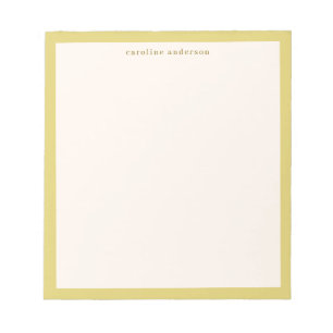 Simple Chartreuse Yellow Border Personalized Name Notepad