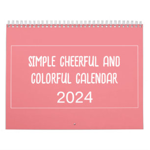 Simple Cheerful Colourful Calendar