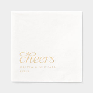 Simple Cheers Élégant Moderne Mariage Or