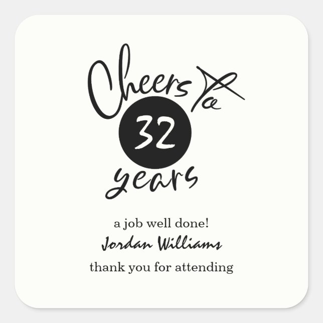 Simple Cheers to Any Years Retirement Party   Square Sticker (Front)