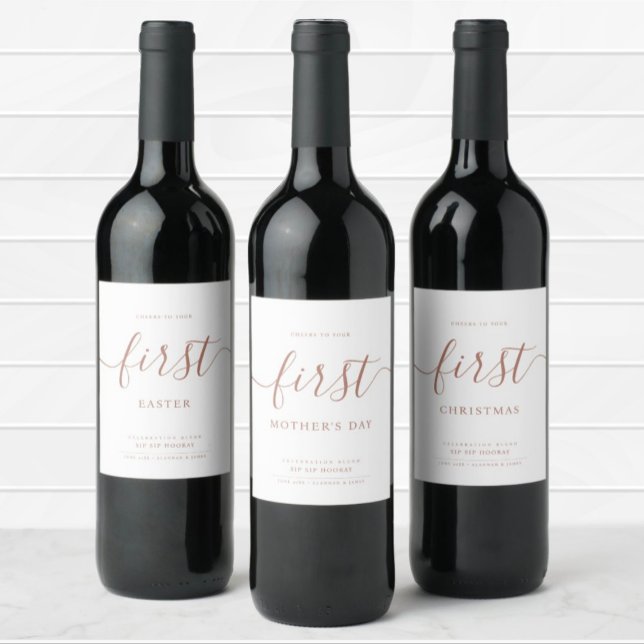 Simple Cheers to Your First Personalized Wine Labe Label (Creator Uploaded)