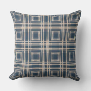 Simple chequered shirt pattern boho style outdoor pillow