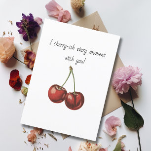 Simple Cherries boyfriend husband Valentine's Day  Holiday Card