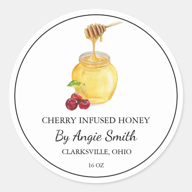 Simple Cherry Infused Honey Label (Front)