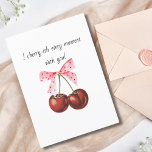 Simple Cherry Pink Bow boyfriend husband Birthday Holiday Card<br><div class="desc">Simple Cherries & Pink Bow boyfriend husband Birthday Holiday Card. Imagine giving this cute, sentimental card to your boyfriend or husband. Customize the saying in the front of the card and add your unique custom message inside of the card or just use our default text. Great for your spouse or...</div>