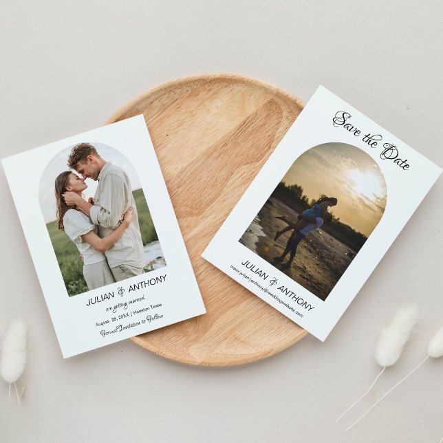 Simple Chic 2 Photo Wedding  Save The Date (Creator Uploaded)