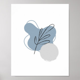 Simple Chic Abstract Minimalist Boho Nature Style Poster
