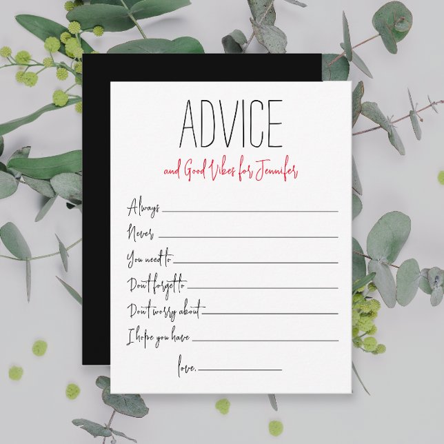 Simple Chic Advice Good Vibes Black White Divorce  (Creator Uploaded)