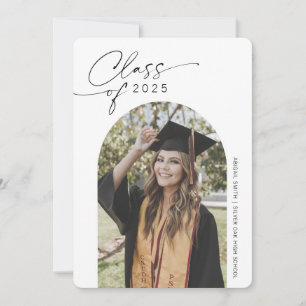 Simple Chic Arched photo graduation Announcement