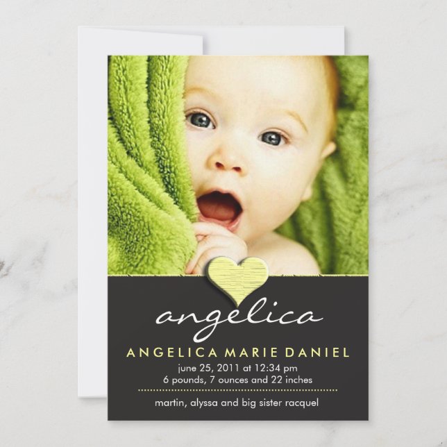 Simple Chic Baby Announcement (Front)