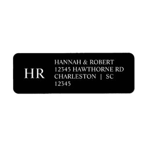 Simple Chic Black and White Elegant Return Address