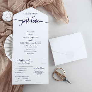 Simple Chic Bold Calligraphy Casual Wedding All In One Invitation