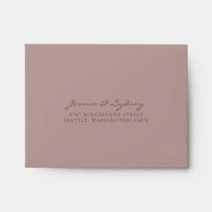 Simple Chic Botanical Dusty Mauve RSVP Address Envelope