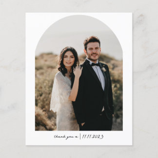 Simple Chic Budget Arch Photo Wedding Thank You