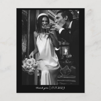 Simple Chic Budget Photo Wedding Thank You Card