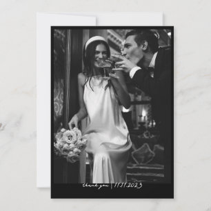 Simple Chic Budget Photo Wedding Thank You Card