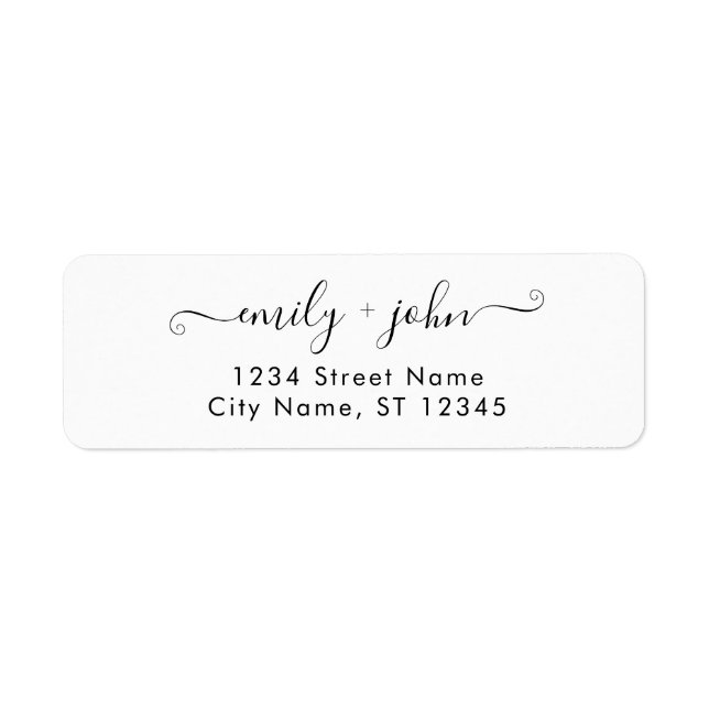 Simple Chic Calligraphie Mariage Adresse de retour (Devant)