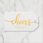 Simple Chic Calligraphy Cheers Wine Bottle Gift Tags<br><div class="desc">Simple Chic Calligraphy Cheers Wine Bottle Tags</div>