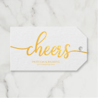 Simple Chic Calligraphy Cheers Wine Bottle
