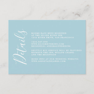 Simple Chic Calligraphy Wedding Details  Enclosure Card
