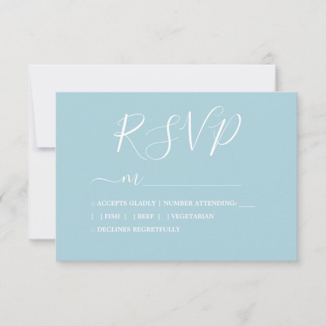 Simple Chic Calligraphy Wedding  RSVP Card (Front)