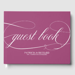 Simple Chic Cassis Wedding Guest Book
