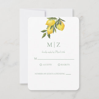 Simple Chic Citrus RSVP Card