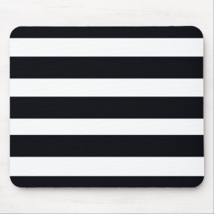 Simple Chic Classic Black And White Striped Cool Mouse Pad