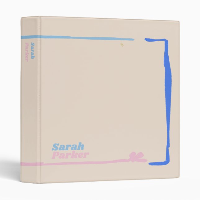 Simple Chic + Colorful Painted Lines Binder (Front/Spine)