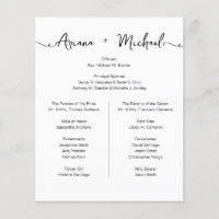 Simple Chic Custom Entourage list wedding