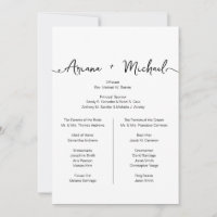 Simple Chic Custom Entourage list wedding