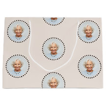 Simple Chic Editable Round Photo Polka Dot