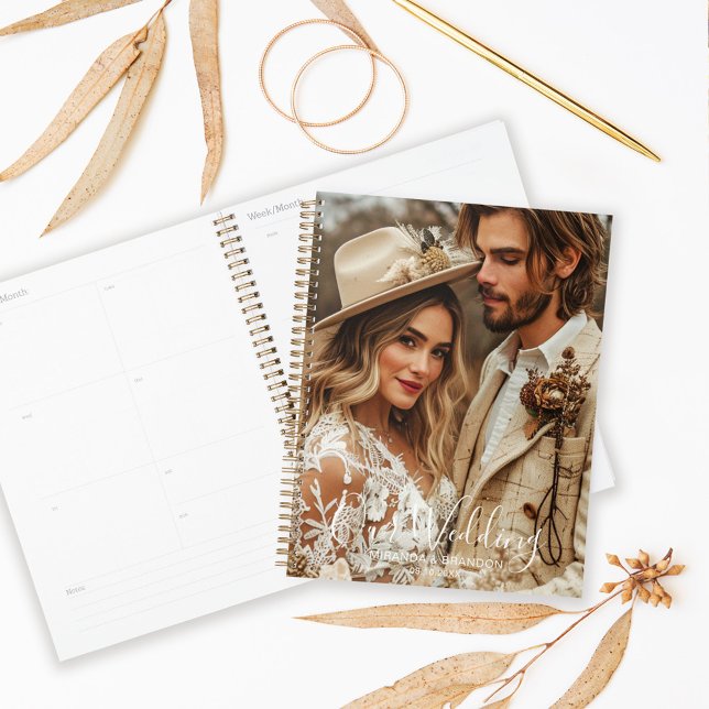 Simple Chic Elegant Calligraphy Photo Wedding (Créateur téléchargé)